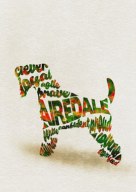 Airedale Terrier Dog Typo