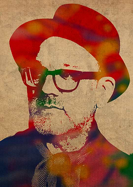 Michael Stipe of REM Watercolor Portrait