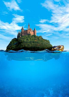 Turtle with castle