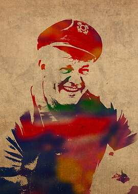 Alan Hale Jr The Skipper Watercolor Portrait