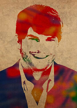 Ashton Kutcher Watercolor Portrait