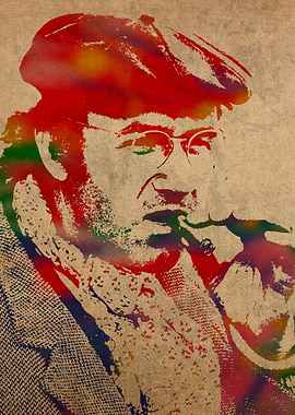 Gene Hackman Watercolor Portrait