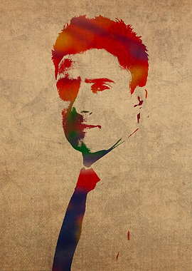 Topher Grace Watercolor Portrait