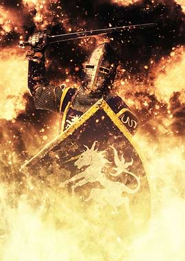 Fiery Medieval Knight