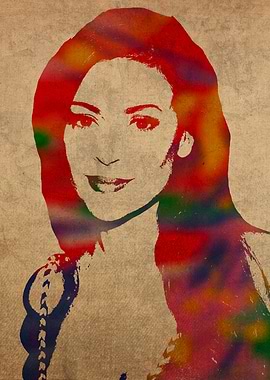 Alyssa Milano Watercolor Portrait