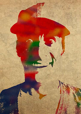 Ernest P Warrell Jim Varney Watercolor Portrait