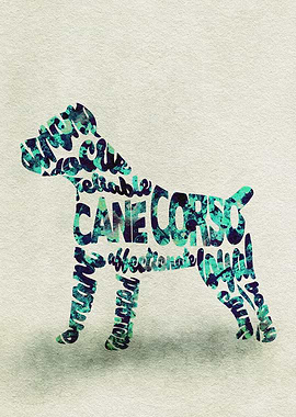 Cane Corso Dog Typography