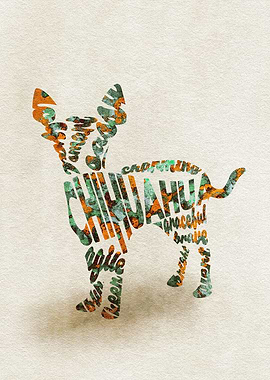 Chihuahua Dog Typography