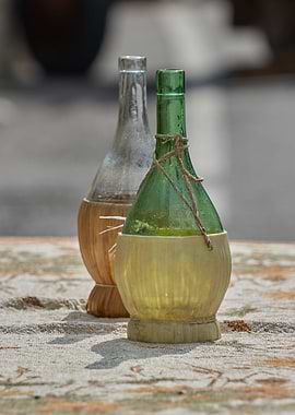old empty wine bottle