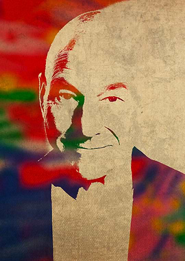 Patrick Stewart Watercolor Portrait