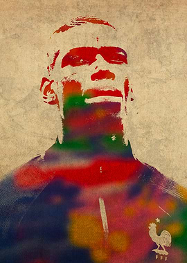 Paul Pogba Watercolor Portrait