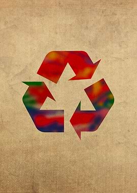 Recycle Symbol in Watercolor