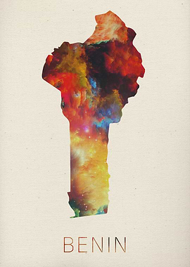 Benin Watercolor Map