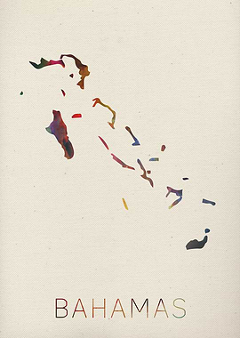The Bahamas Watercolor Map