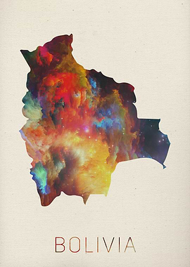 Bolivia Watercolor Map