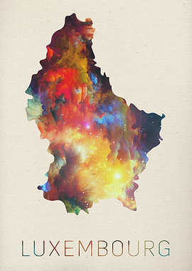 Luxembourg Watercolor Map