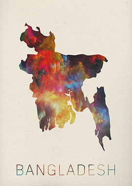 Bangladesh Watercolor Map