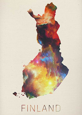 Finland Watercolor Map
