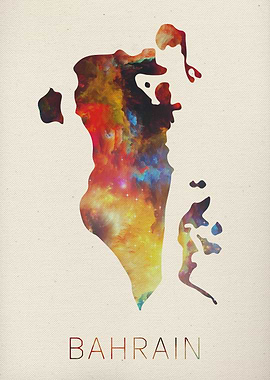 Bahrain Watercolor Map