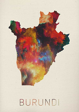 Burundi Watercolor Map