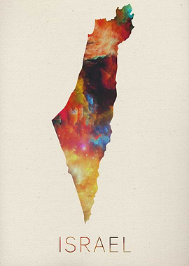 Israel Watercolor Map