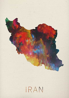 Iran Watercolor Map