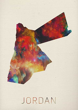 Jordan Watercolor Map