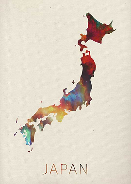 Japan Watercolor Map