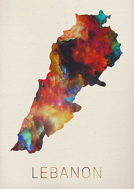 Lebanon Watercolor Map