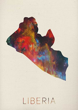 Liberia Watercolor Map