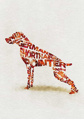 German Shorthaired Pointer Typographic Painting