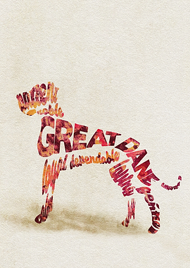 Great Dane Dog Typography