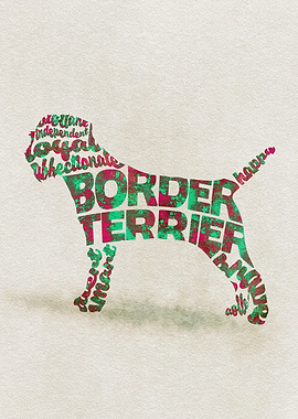 Border Terrier Dog Typo