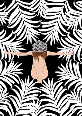 black and white Tropical design