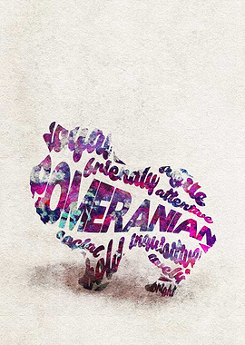 Pomeranian Dog Typography