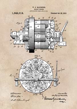 patent art Macomber 1912 Rotary Engine