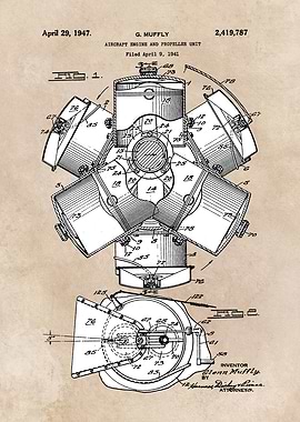 patent art Muffly Aircraft engine 1941