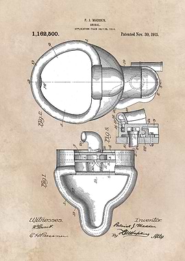 patent art Madden 1915 Urinal