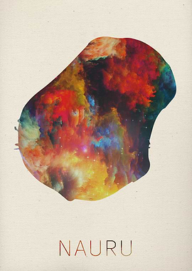 Nauru Watercolor Map