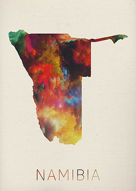 Namibia Watercolor Map