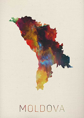 Moldova Watercolor Map