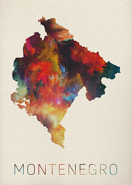 Montenegro Watercolor Map