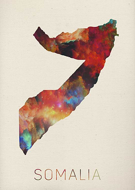 Somalia Watercolor Map