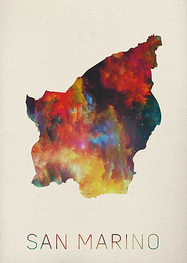 San Marino Watercolor Map