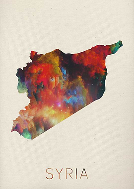 Syria Watercolor Map