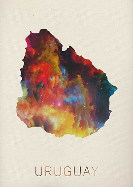 Uruguay Watercolor Map