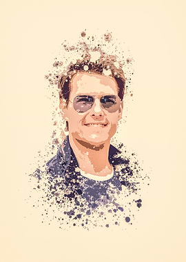 Tom Cruise splatter painting