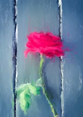 red rose with wood background