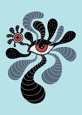 Abstract Surreal Double Red Eye