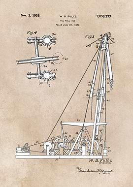 patent art Fultz Oil well rig 1936